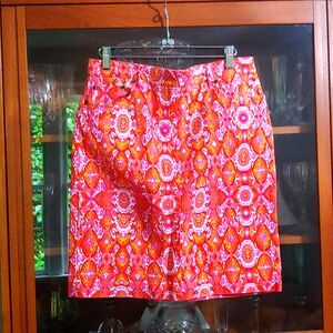 Jones New York Sport Vibrant Pink and Orange Mini Skirt